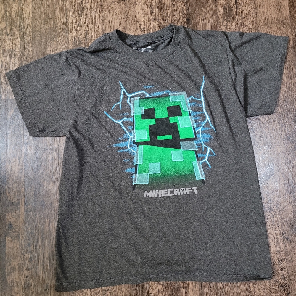 Boys Gray Minecraft Creeper T-Shirt